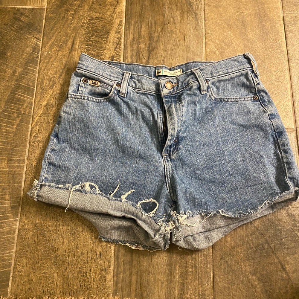 High waisted denim shorts